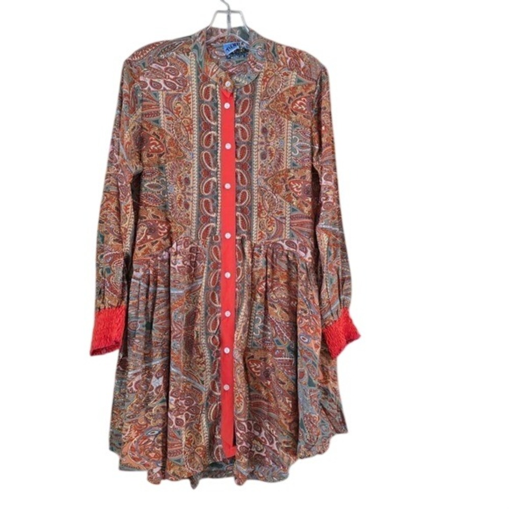 Tienda‎ Ho 3707 Button Up Top/jacket/dress Silk Blend